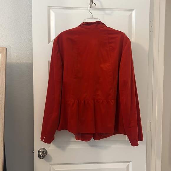 Talbots peplum blazer 24W plus size Red-Orange jacket button work wear  business - Picture 4 of 14